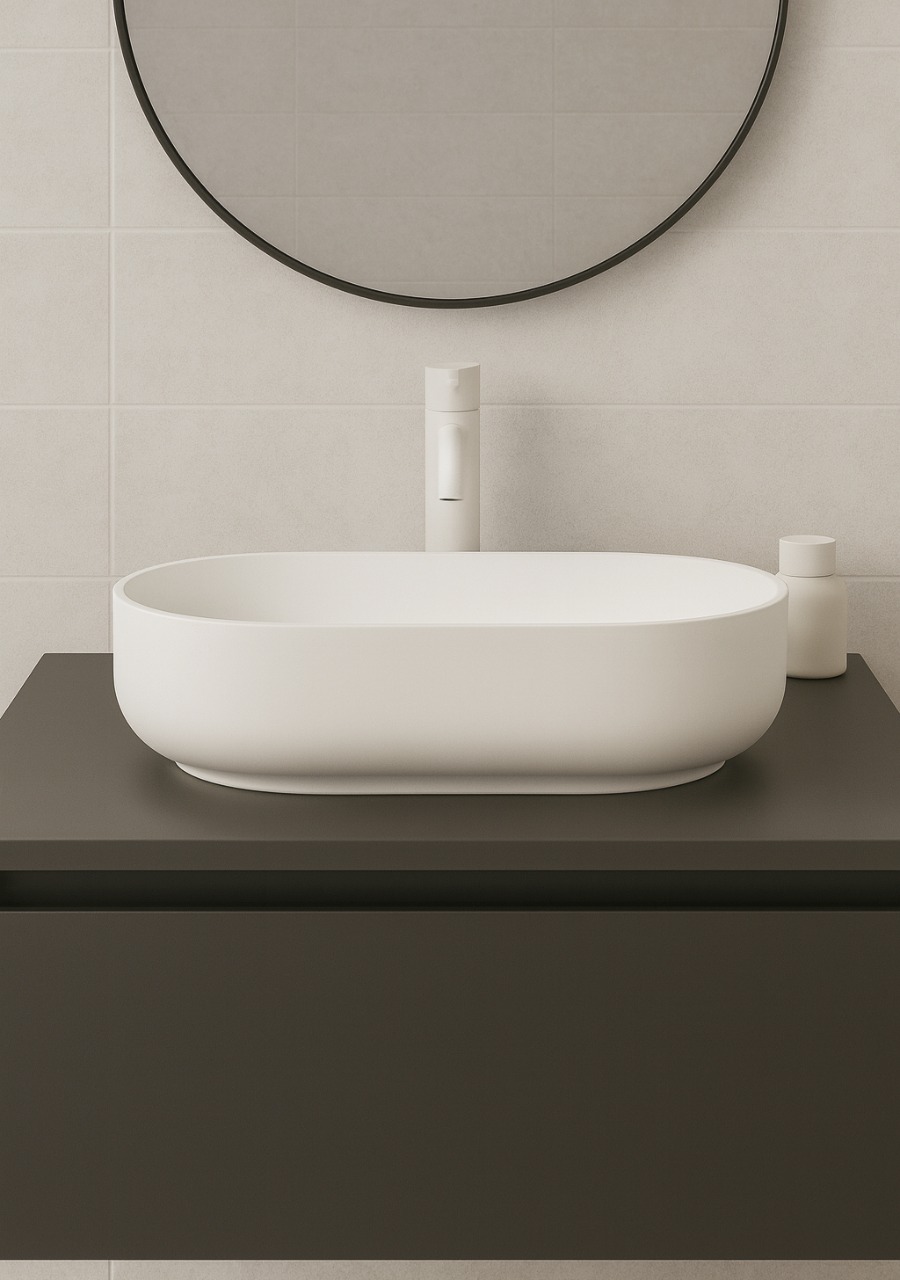 Lavatório de Pousar Oval - White Glacier Matte - KCER