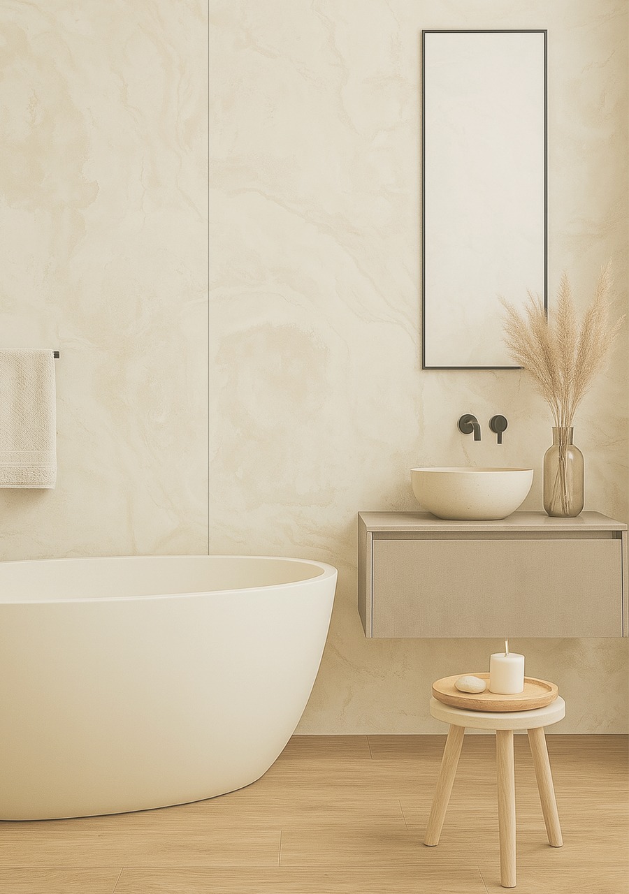 SPC WALL Panel - Marble Ivory Mate